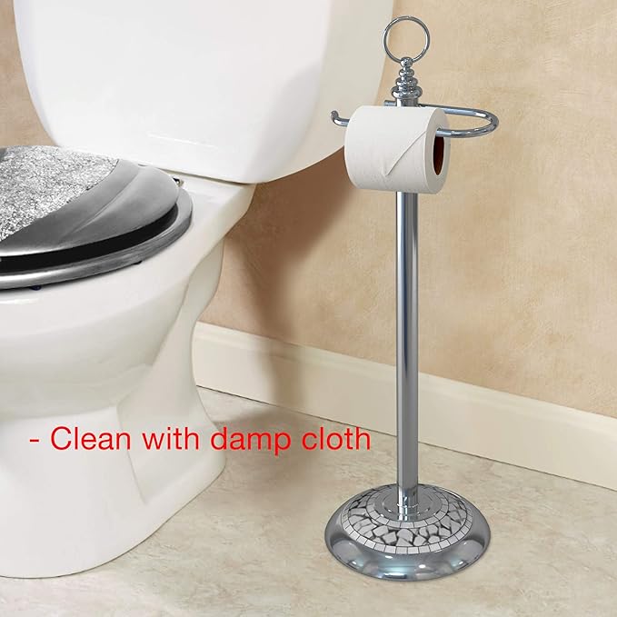 Tissue Roll Stand | Chrome and Ice Mosaic