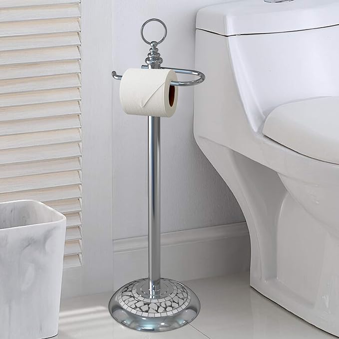 Tissue Roll Stand | Chrome and Ice Mosaic