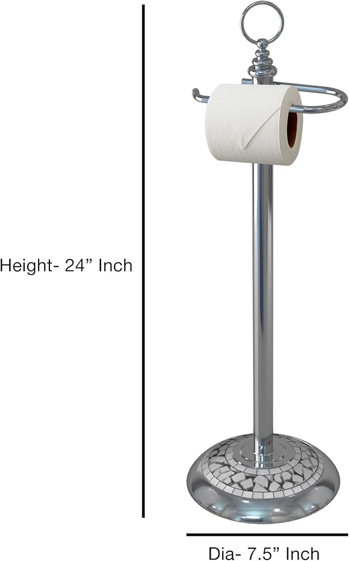 Tissue Roll Stand | Chrome and Ice Mosaic