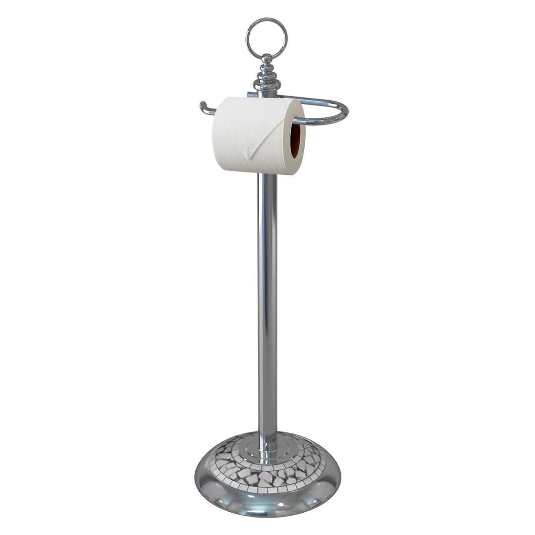 Tissue Roll Stand | Chrome and Ice Mosaic