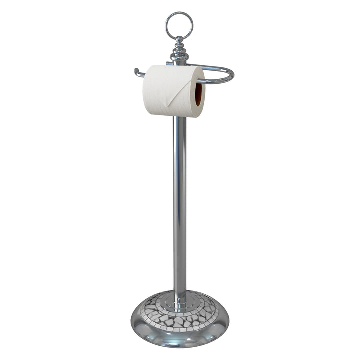 Tissue Roll Stand | Chrome and Ice Mosaic