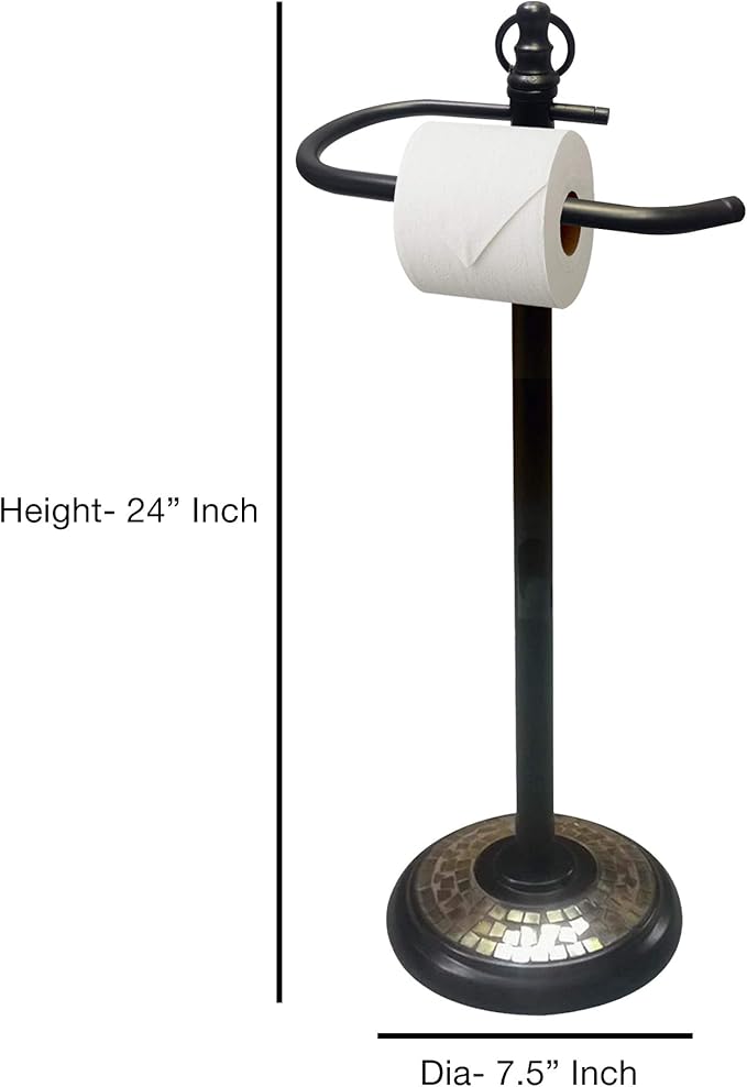 Freestanding Toilet Paper Roll Holder Stand | Decorative Bathroom Tissue Storage for Modern Vanity, Powder Room & Guest Bath