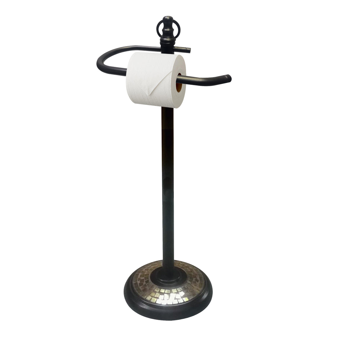 Freestanding Toilet Paper Roll Holder Stand | Decorative Bathroom Tissue Storage for Modern Vanity, Powder Room & Guest Bath