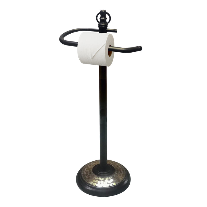 Freestanding Toilet Paper Roll Holder Stand | Decorative Bathroom Tissue Storage for Modern Vanity, Powder Room & Guest Bath