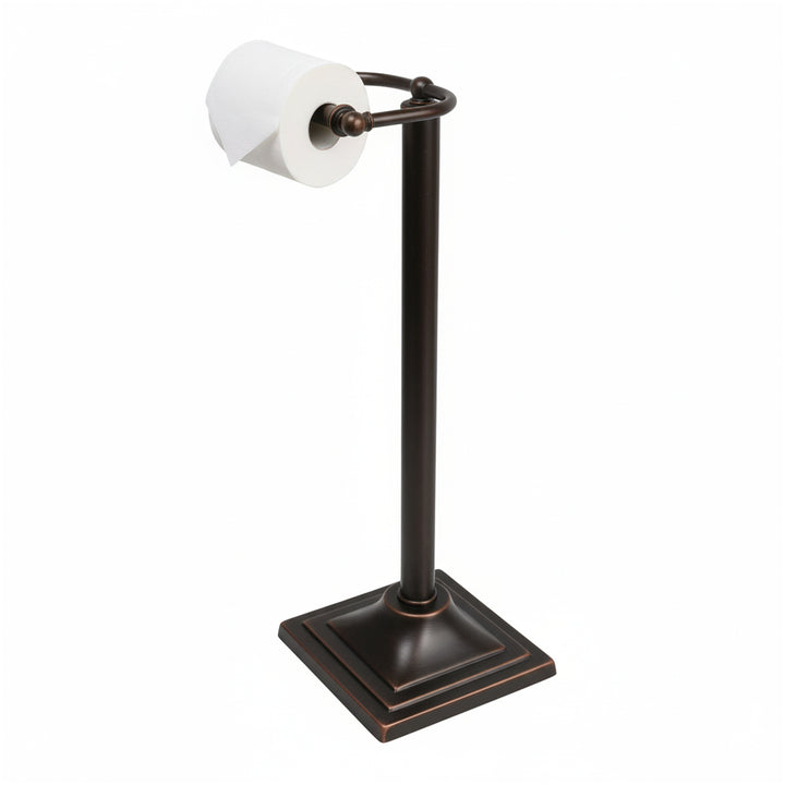 Freestanding Toilet Paper Roll Holder Stand | Decorative Bathroom Tissue Storage for Modern Vanity, Powder Room & Guest Bath
