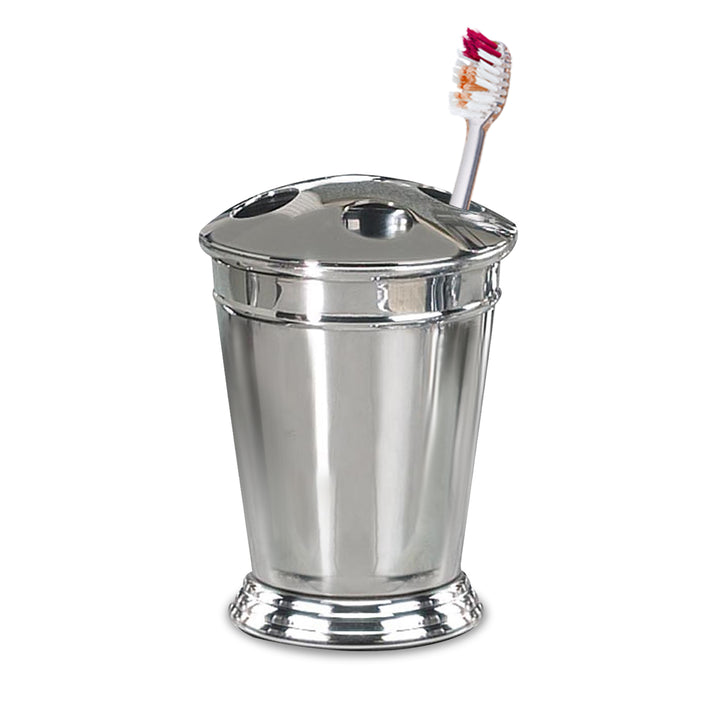 Stainless Steel Toothbrushes Holder, Razors, Makeup Brushes for bathrooms Storage, Bath Collection, Bathroom Vanity Countertops | Chrome Finish
