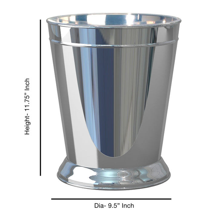 Polished Stainless Steel Wastebasket, 9Qt