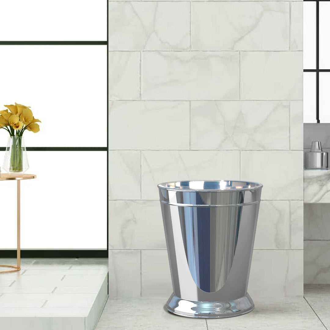 Polished Stainless Steel Wastebasket, 9Qt