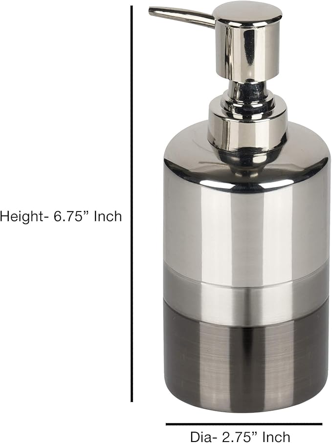 Stainless Steel Soap Dispensor, Lotion Pump, Platinum 3 Tone Finish