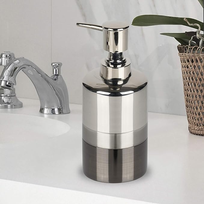 Stainless Steel Soap Dispensor, Lotion Pump, Platinum 3 Tone Finish
