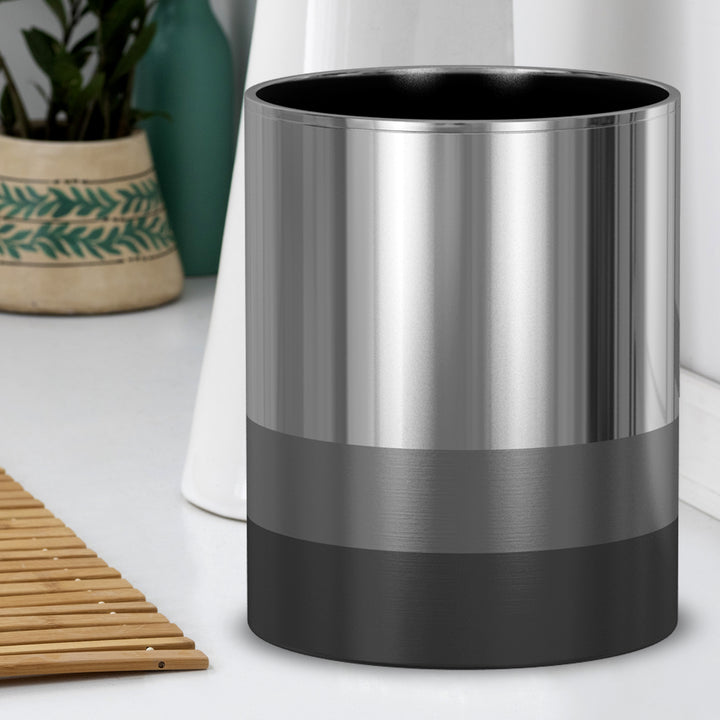 Triune 3-Tone Stainless Steel Wastebasket