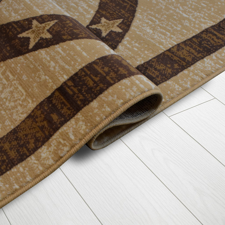 Great West Western Area Rug | Lone Star Medallion Design | Polypropylene | Indoor Accent Rug