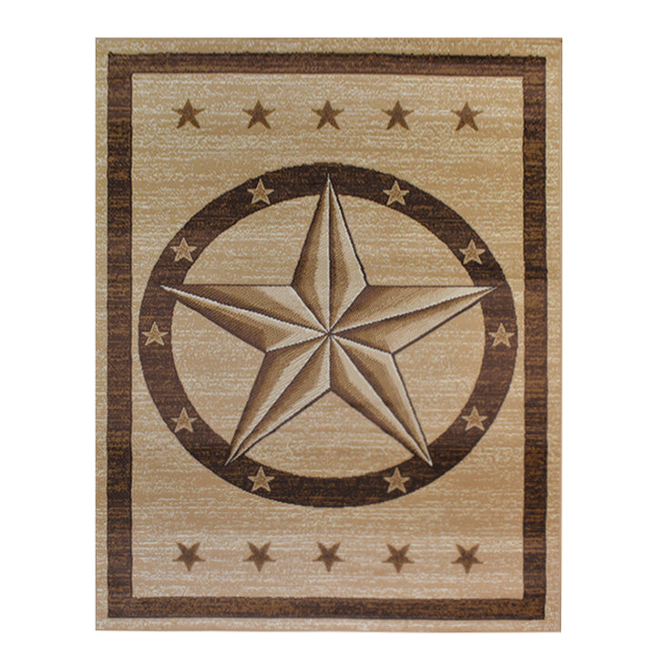 Great West Western Area Rug | Lone Star Medallion Design | Polypropylene | Indoor Accent Rug