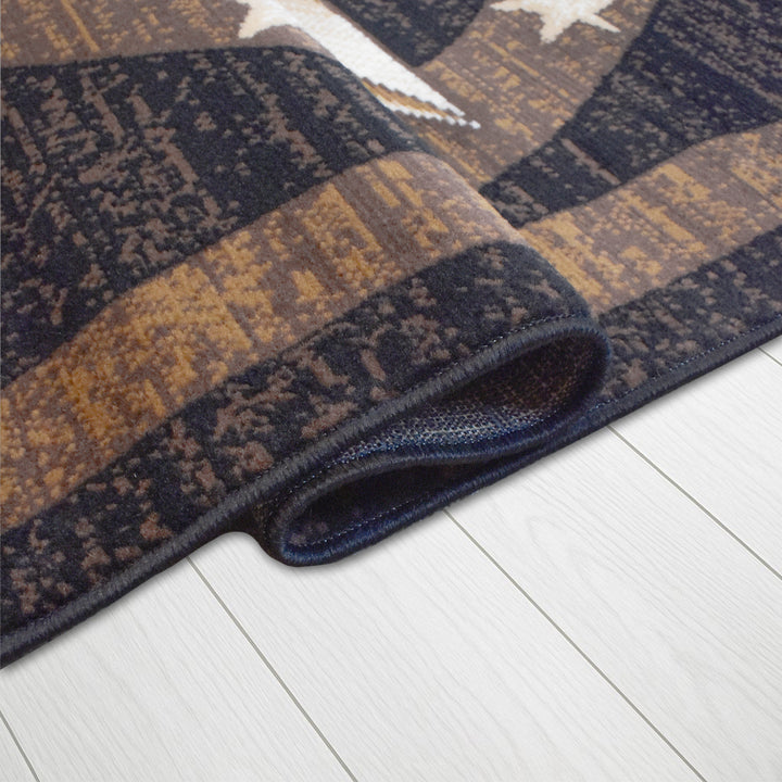Great West Western Area Rug | Lone Star Medallion Design | Polypropylene | Indoor Accent Rug