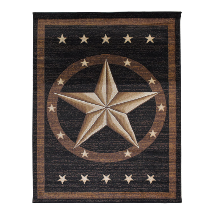 Great West Western Area Rug | Lone Star Medallion Design | Polypropylene | Indoor Accent Rug
