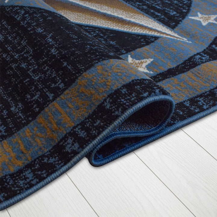 Great West Western Area Rug | Lone Star Medallion Design | Polypropylene | Indoor Accent Rug