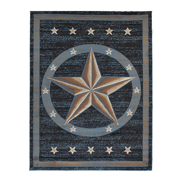 Great West Western Area Rug | Lone Star Medallion Design | Polypropylene | Indoor Accent Rug