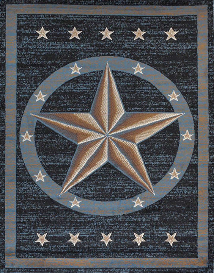 Great West Western Area Rug | Lone Star Medallion Design | Polypropylene | Indoor Accent Rug