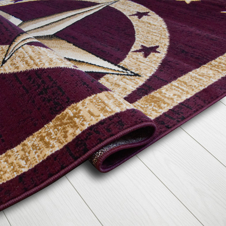 Great West Western Area Rug | Lone Star Medallion Design | Polypropylene | Indoor Accent Rug