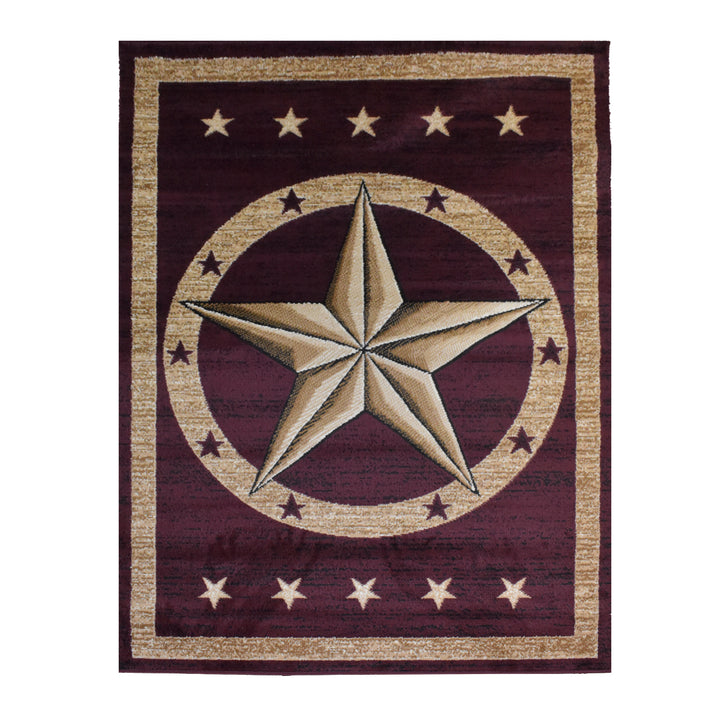 Great West Western Area Rug | Lone Star Medallion Design | Polypropylene | Indoor Accent Rug