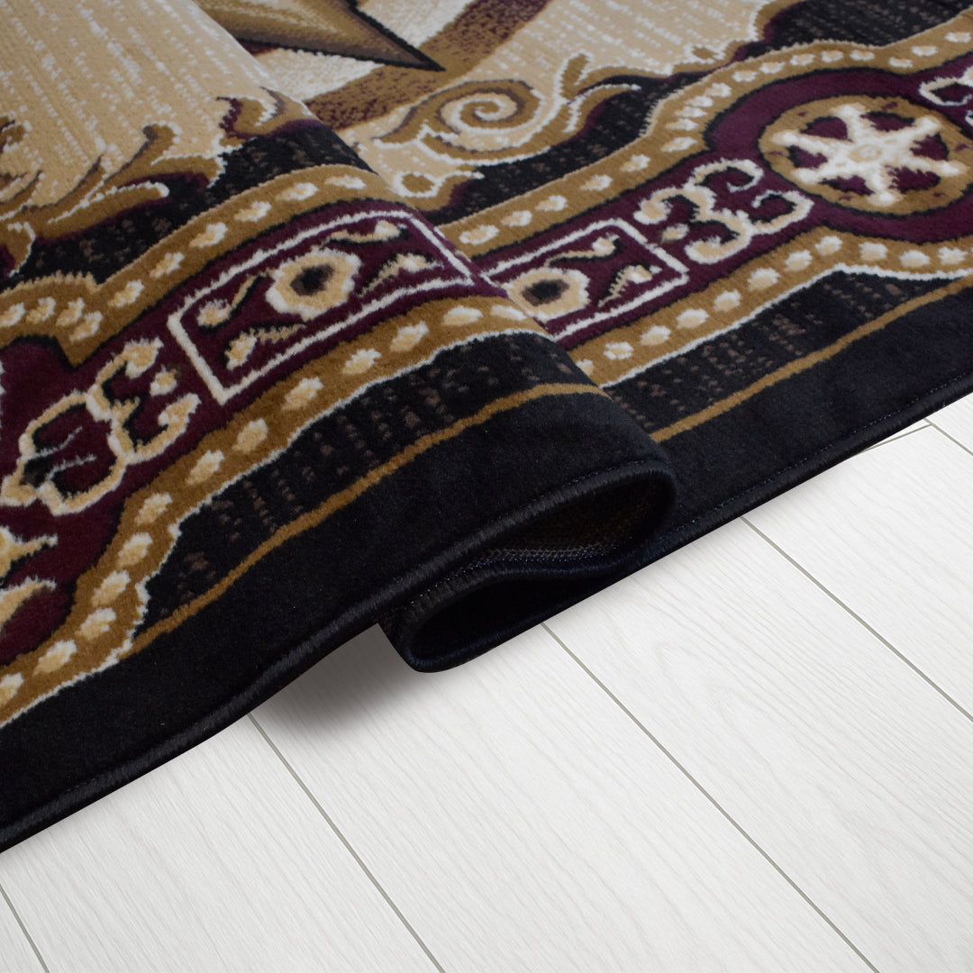 Great West Western Area Rug | Lone Star Medallion with Ornate Border | Polypropylene | Indoor Accent Rug