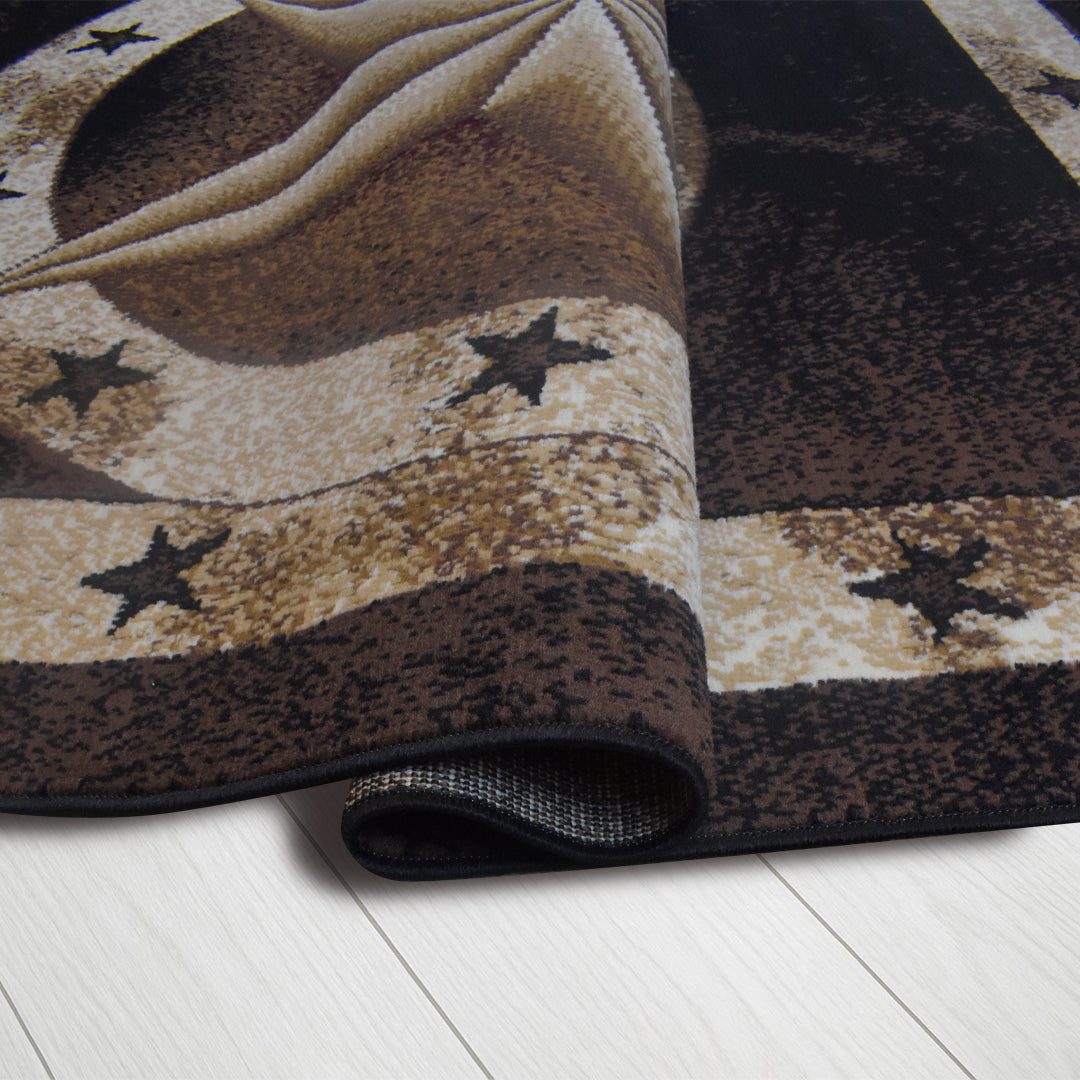 Great West Western Star Polypropylene Area Rug for Living Room, Bedroom & Entryway | Rustic Farmhouse Indoor Carpet