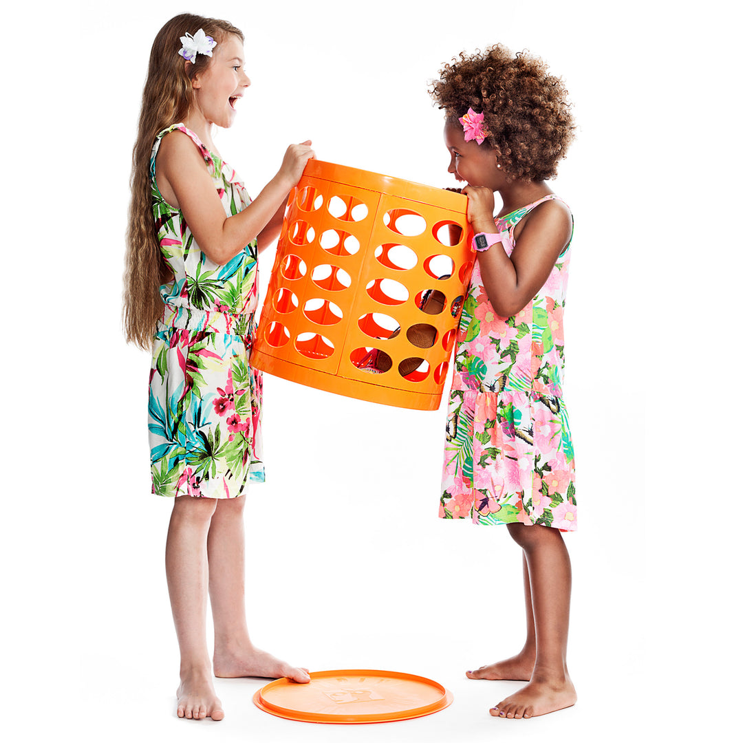 Otto Storage Stool | Round Plastic Storage Ottoman with Oval Perforated Pattern