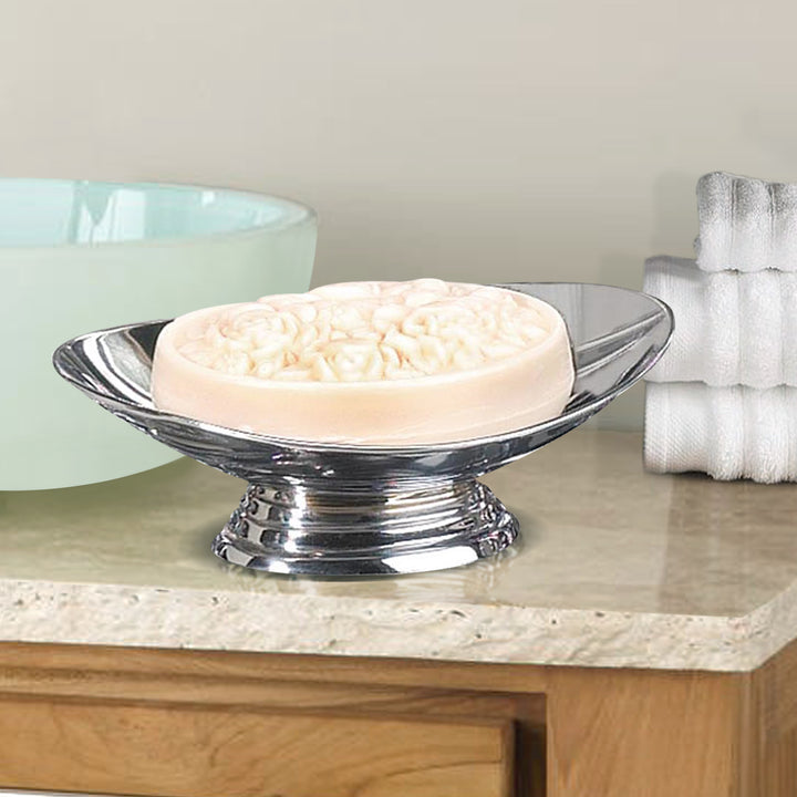 Soap Dish for Bathroom Counter,Shower & Kitchen | Chrome