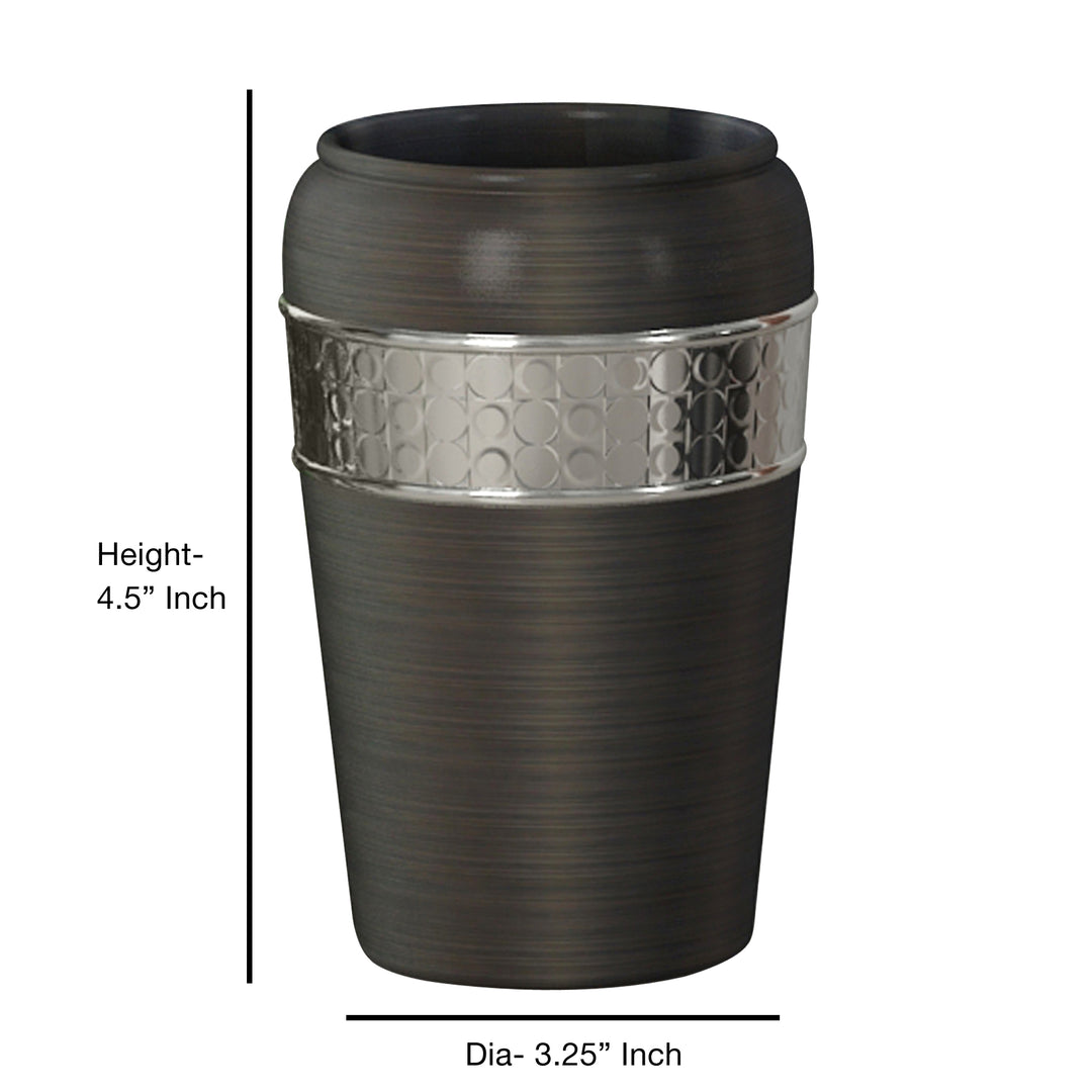 Stainless Steel Bathroom Tumbler Cup | Decorative Rinse Cup,Drinking Glass,Toothbrush & Makeup Brush Holder for Vanity Countertops,Sink & Desk | Orb