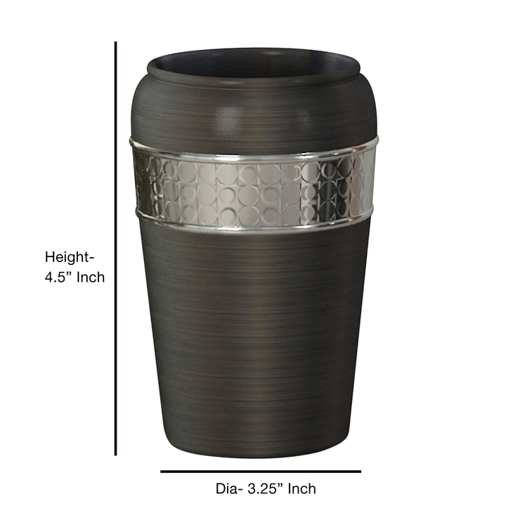 Stainless Steel Bathroom Tumbler Cup | Decorative Rinse Cup,Drinking Glass,Toothbrush & Makeup Brush Holder for Vanity Countertops,Sink & Desk | Orb