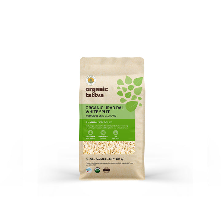 Organic Urad Dal White Split 4 lbs Pack of 5
