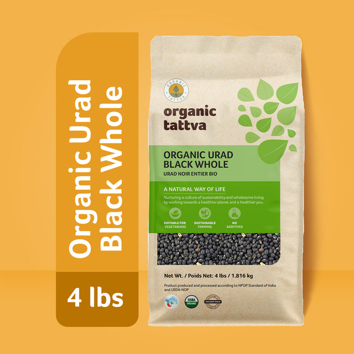 Organic Urad Black Whole 4 lbs Pack of 6