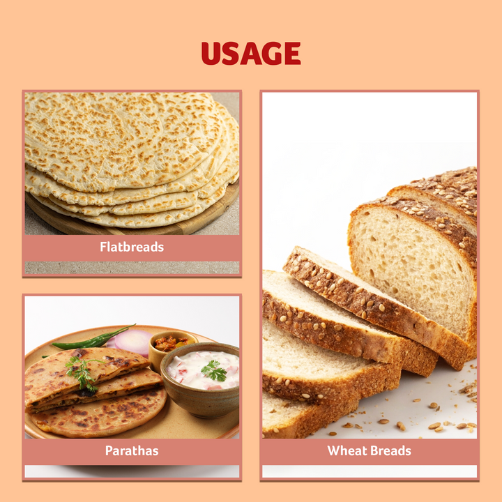 Organic Whole Wheat Flour (Chakki Atta) 10 lbs Pack of 5