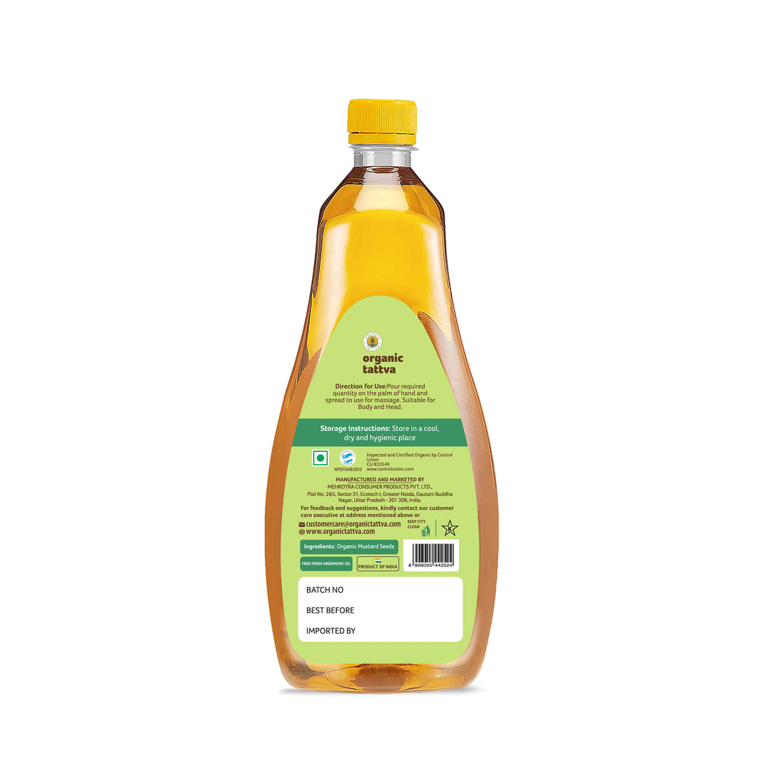 Organic Mustard Oil 1 Litre Pack of 12