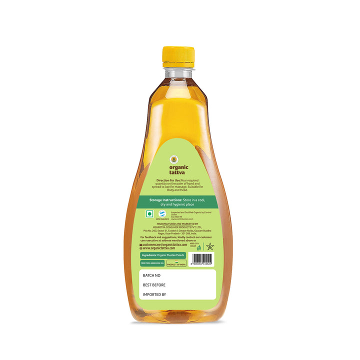 Organic Mustard Oil 1 Litre Pack of 12