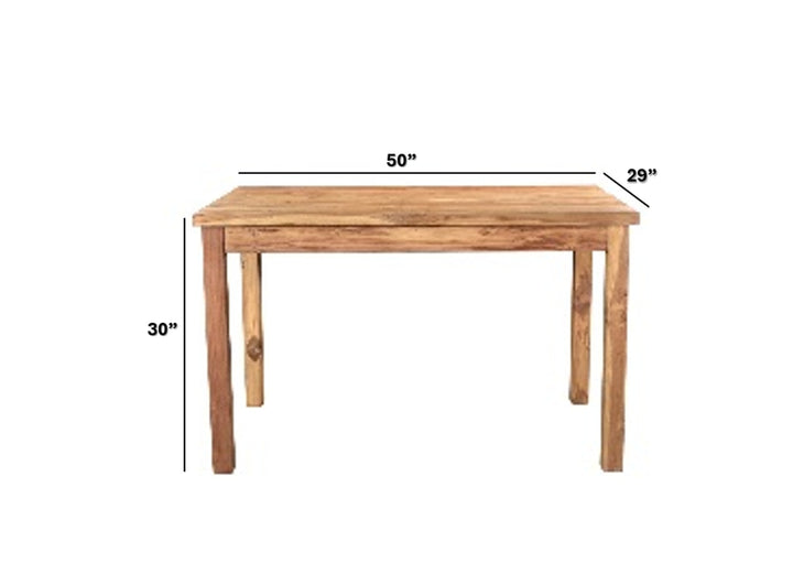Wood Dining Table | Teak Wood | Natural Finish | Handmade Table | 50x29x30"