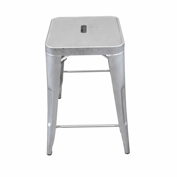 Metal Stool | Silver | Accent Seating | 12x12.5x21"