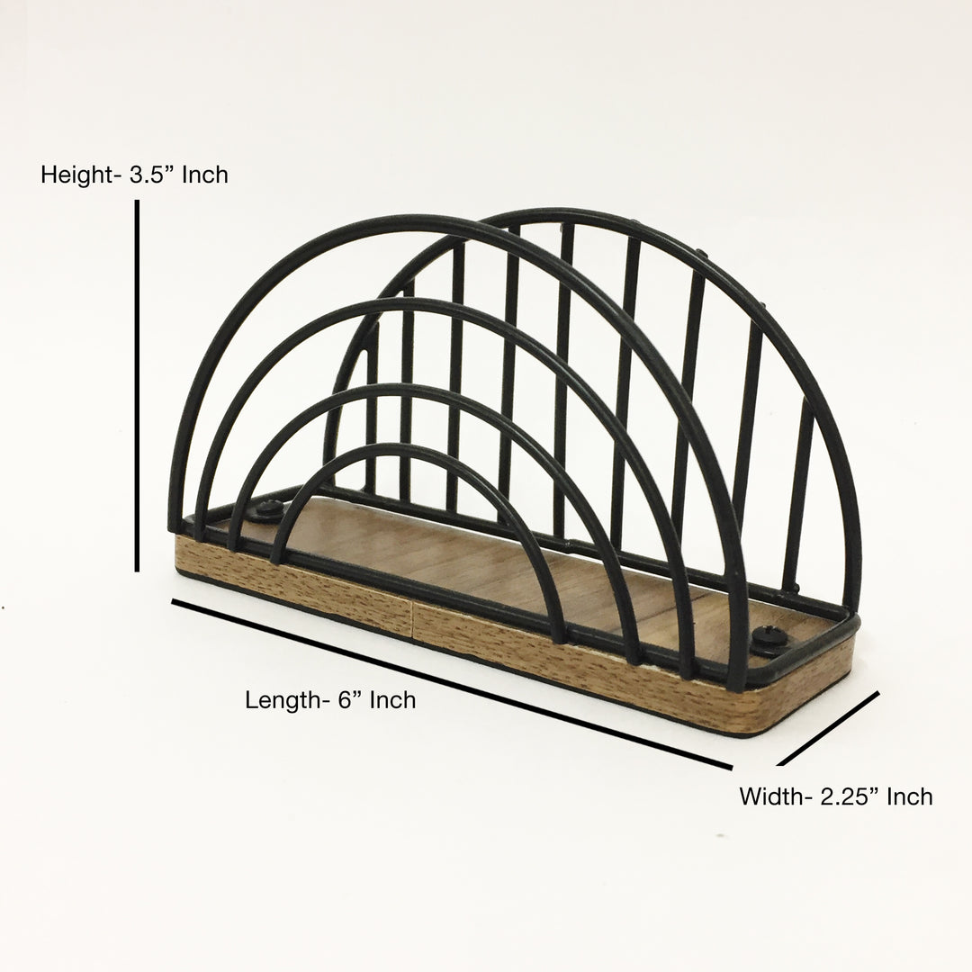 Metal Wire Napkin Holder For Kitchen | Black Finish