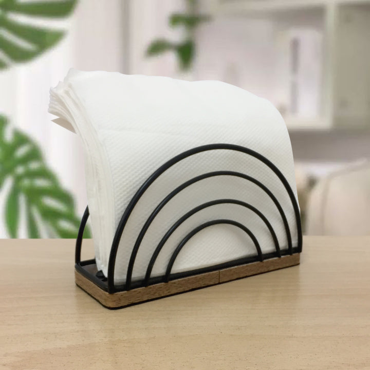 Metal Wire Napkin Holder For Kitchen | Black Finish