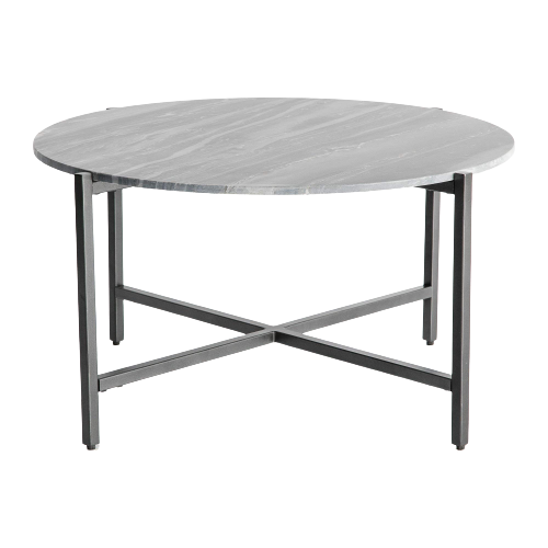 Grey Marble Coffee Table with Grey Metal Frame