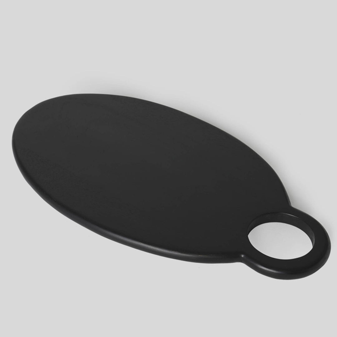 Midnight Wooden Cheeseboard (Oval) / Black - Wooden / 18.25 X 10 X 0.5 Inches (L X W X H) / Moq - 4 Pcs