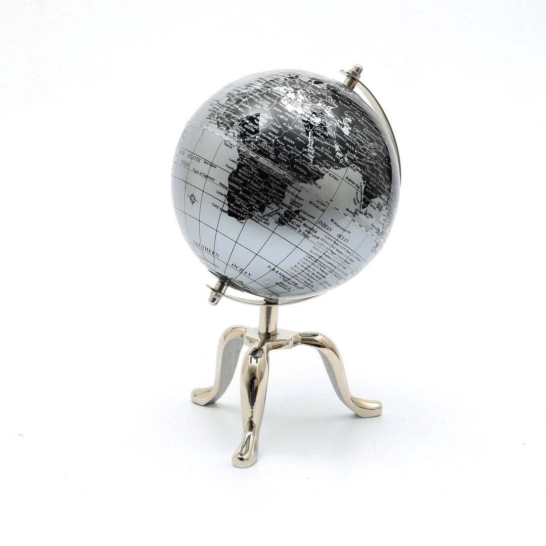 Tabletop Decorative Globe on Aluminum Stand - 10"(H)