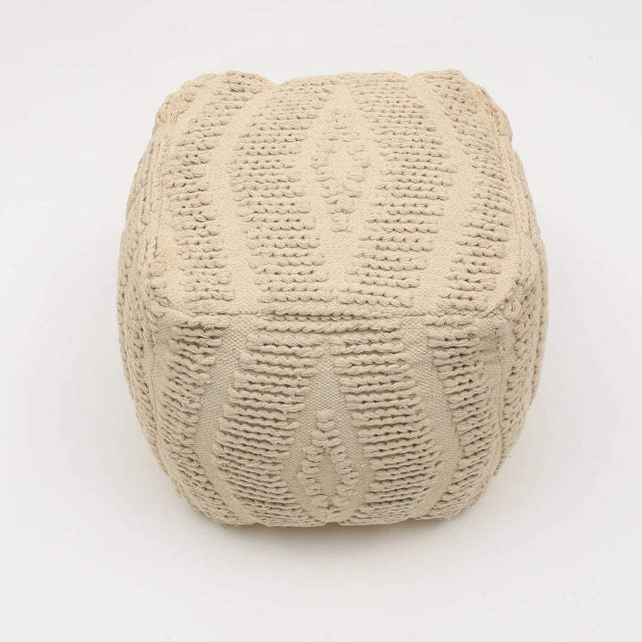 Geometric Handwoven Pouf 18" x 18"