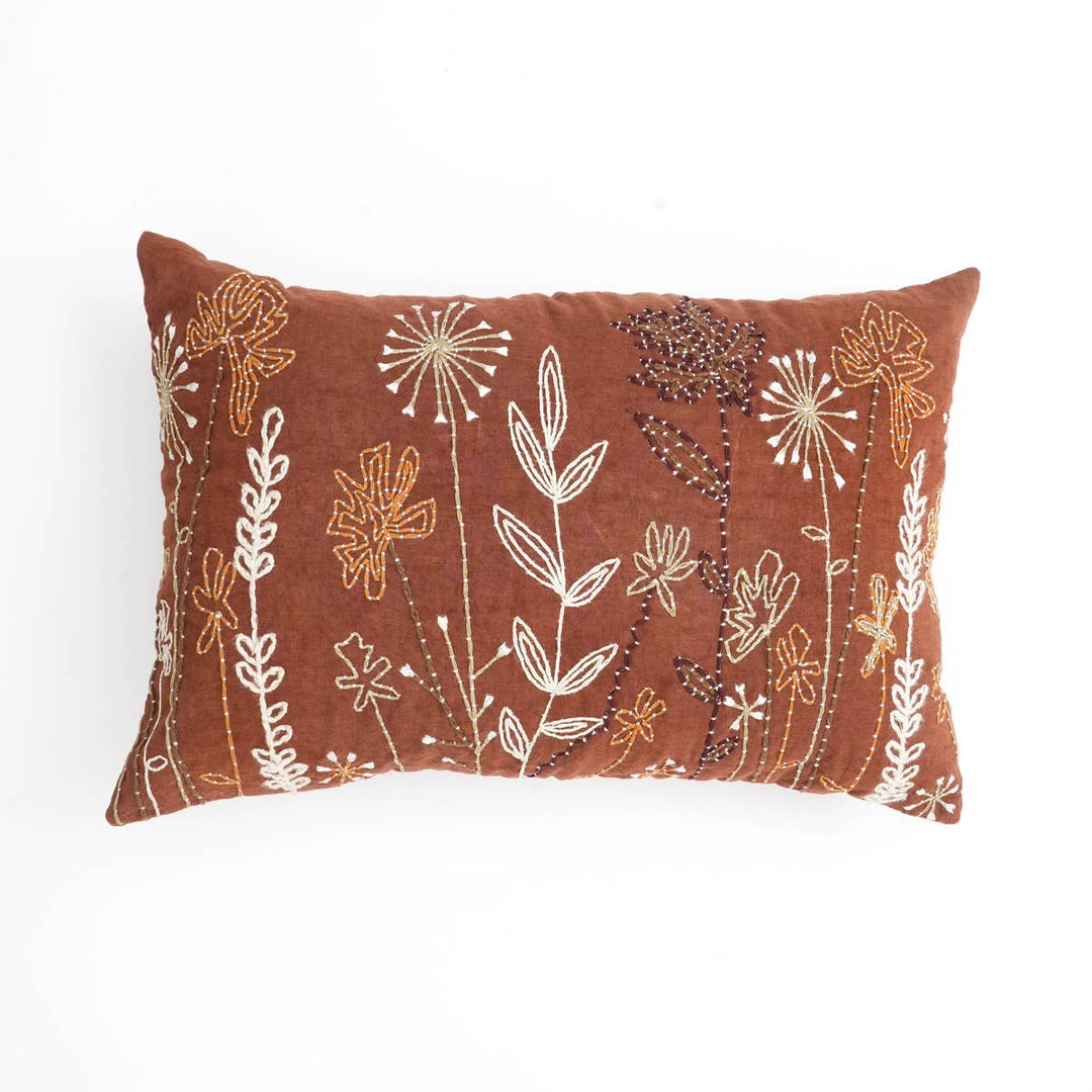 Embroidered Lumbar Cushion