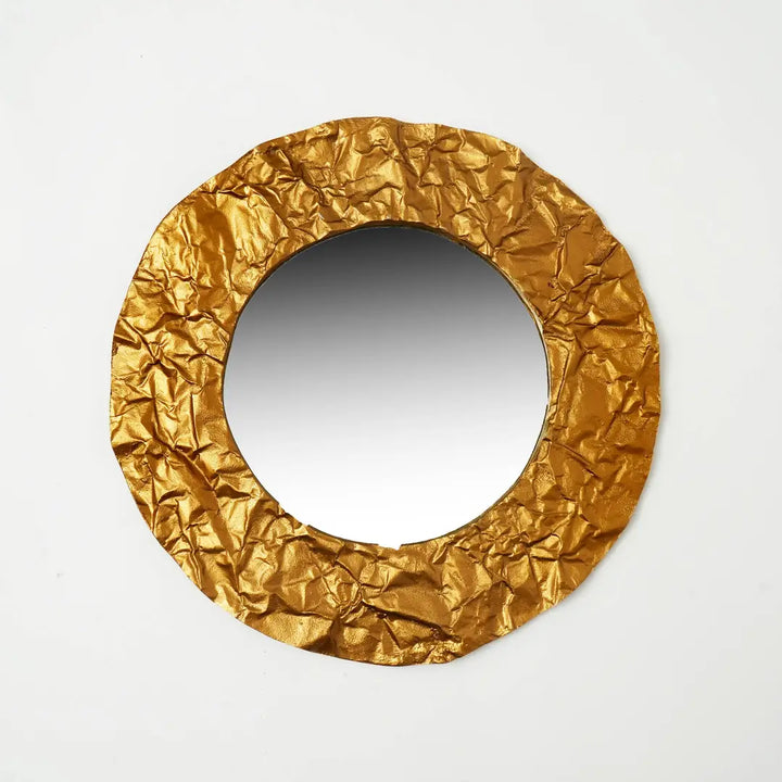 Elegant Gold Round Wall Mirror-24"