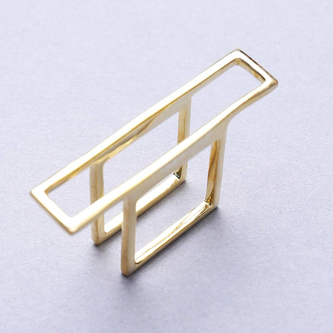 Boxed In Brass Ring / Gold / D-0.75 Inches / Moq - 4 Pcs