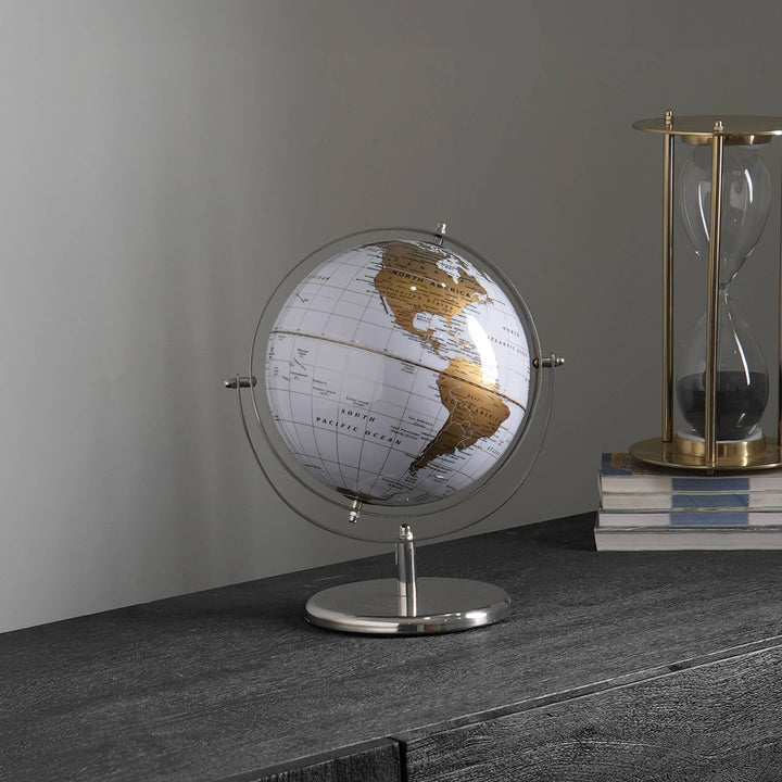 Tabletop Decorative Globe on Aluminum Base-12"(H)