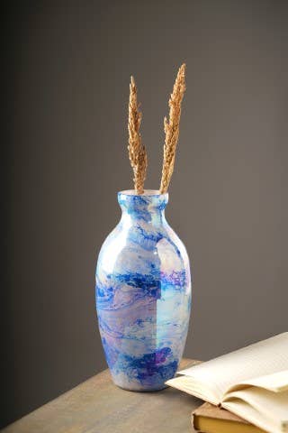 Marble Finish Glass Vase