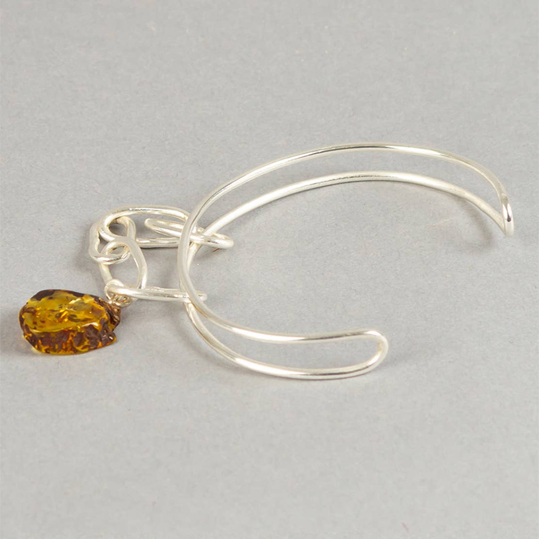 Lava Bangle / Silver & Yellow - Brass & Stone / 3.75 X 2.5 Inches (L X W) / Moq - 4 Pcs