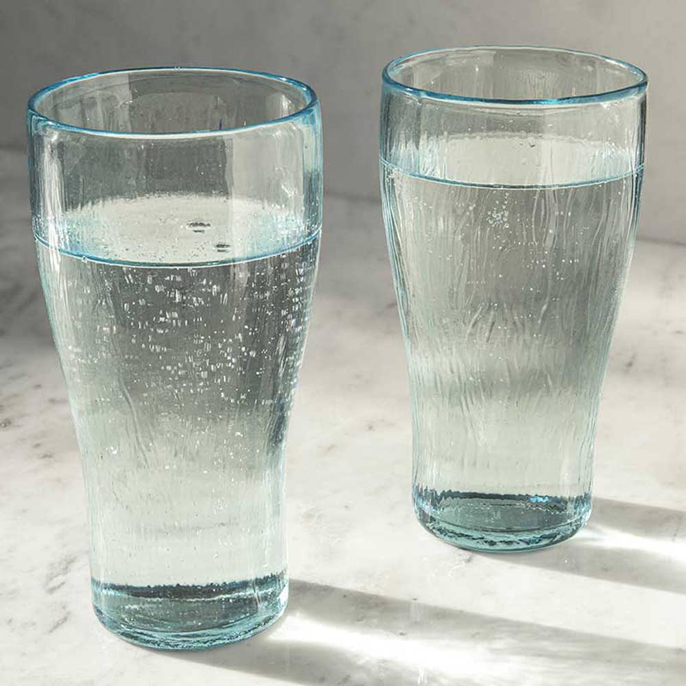 Quoise Glass Tumbler (Tall) / Light Blue / Set Of 2 Pcs / 350 Ml / Moq - 2 Unit (4 Pcs)